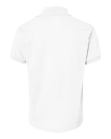 Hanes 054Y Youth 50/50 EcoSmart Jersey Knit Polo #color_WHITE