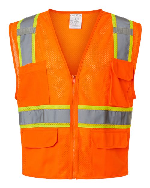 Kishigo 1195-1196 Ultra-Cool Multi-Pocket Vest #color_Orange