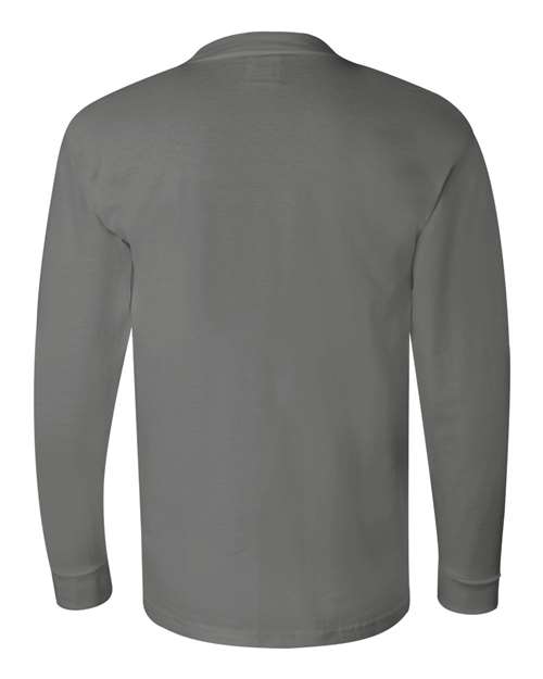 Bayside BA6100 Adult 6.1 oz., 100% Cotton Long Sleeve T-Shirt #color_CHARCOAL