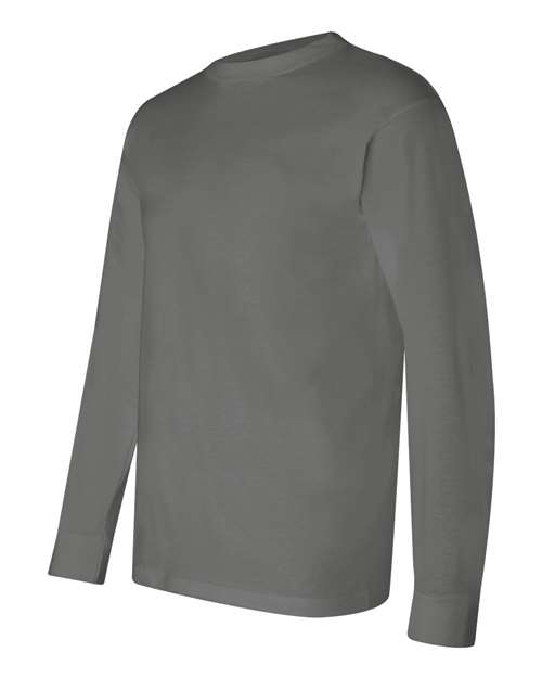 Bayside BA6100 Adult 6.1 oz., 100% Cotton Long Sleeve T-Shirt #color_CHARCOAL