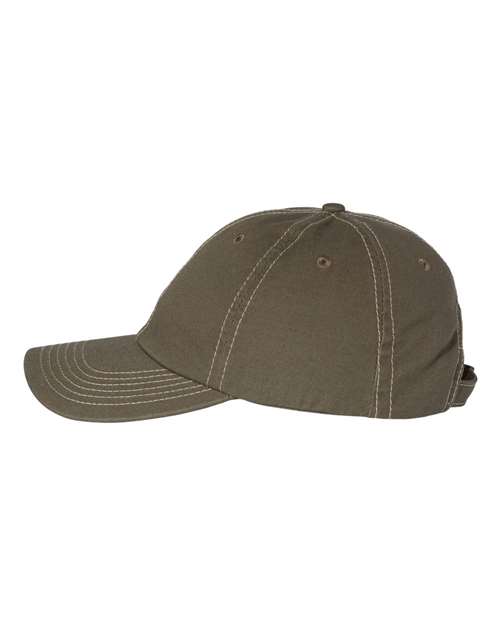 Valucap VC300A Bio-Washed Classic Dad Hat #color_Olive/ Stone Stitch