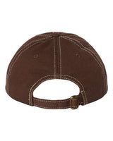 Valucap VC300A Bio-Washed Classic Dad Hat #color_Brown/ Stone Stitch