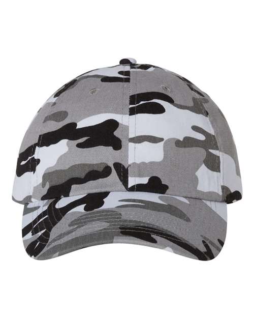 Valucap VC300A Bio-Washed Classic Dad Hat #color_Grey Camo