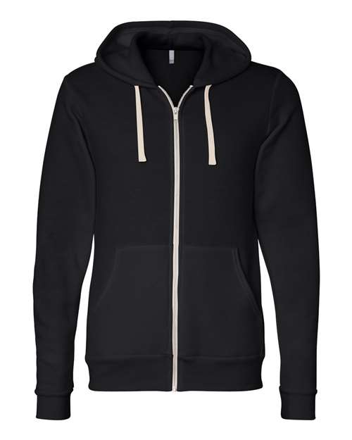 Bella + Canvas 3909 Unisex Triblend Sponge Fleece Full-Zip Hoodie #color_SOLID BLK TRBLND