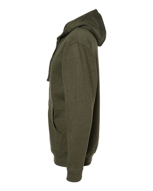 Independent Trading Co. SS4500Z Midweight Full-Zip Hooded Sweatshirt #color_Army Heather