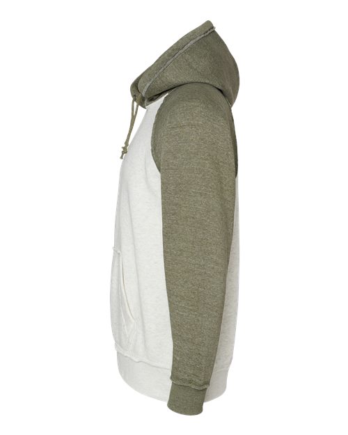 J America JA8885 Adult Vintage Heather Pullover Hooded Sweatshirt #color_OATML HTHR/ ARMY