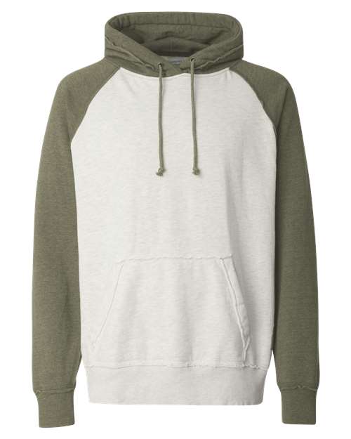 J America JA8885 Adult Vintage Heather Pullover Hooded Sweatshirt #color_OATML HTHR/ ARMY