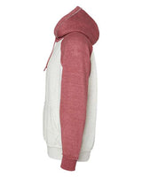 J America JA8885 Adult Vintage Heather Pullover Hooded Sweatshirt #color_OATML HTHR/ RED