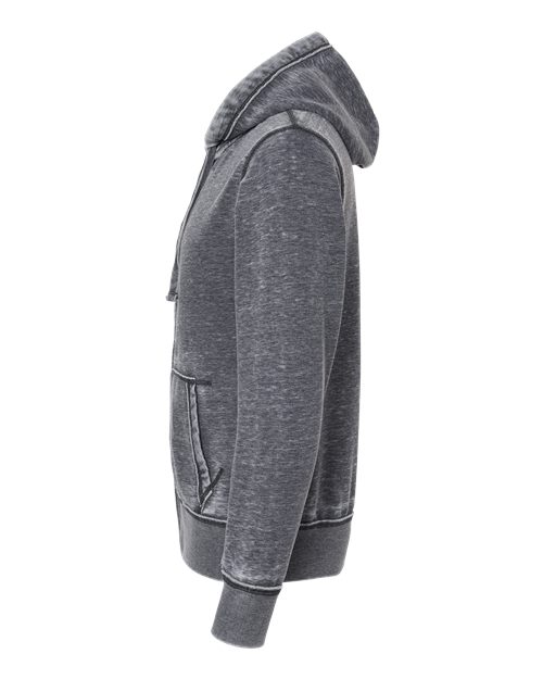 J America JA8916 Adult Vintage Zen Full-Zip Fleece Hooded Sweatshirt #color_DARK SMOKE