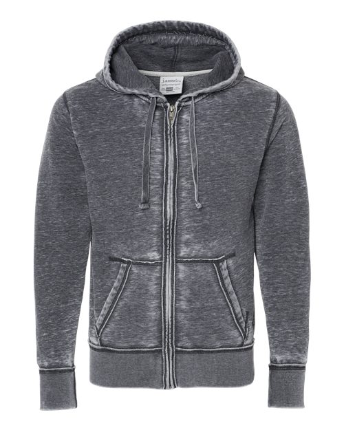 J America JA8916 Adult Vintage Zen Full-Zip Fleece Hooded Sweatshirt #color_DARK SMOKE