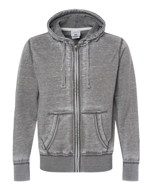 J America JA8916 Adult Vintage Zen Full-Zip Fleece Hooded Sweatshirt #color_CEMENT