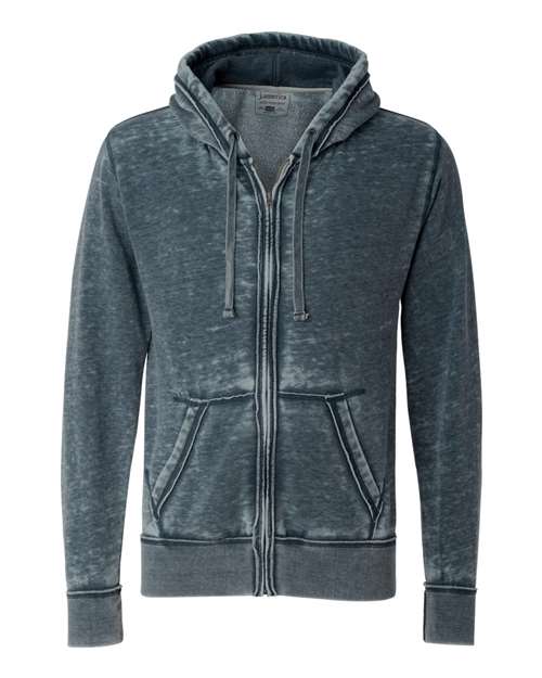 J America JA8916 Adult Vintage Zen Full-Zip Fleece Hooded Sweatshirt #color_VINTAGE NAVY