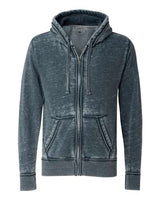 J America JA8916 Adult Vintage Zen Full-Zip Fleece Hooded Sweatshirt #color_VINTAGE NAVY