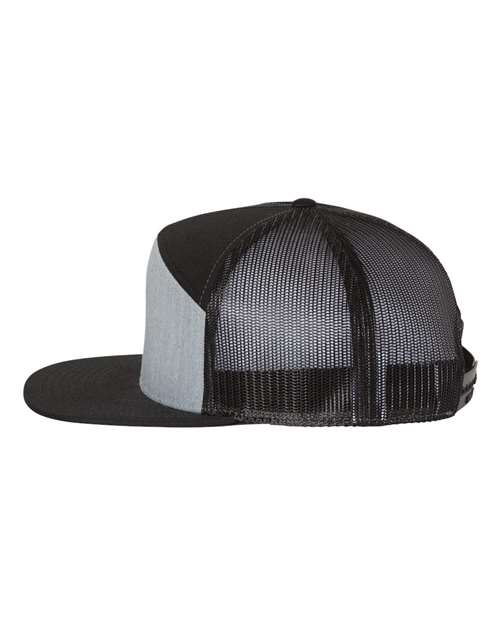 Richardson 168 Seven-Panel Trucker Cap #color_Heather Grey/ Black