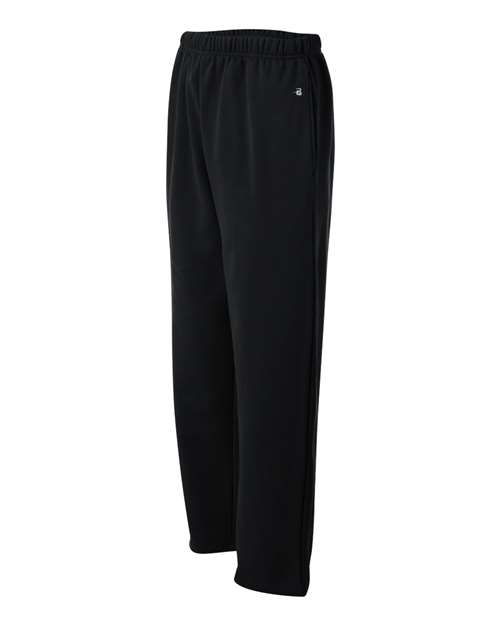 Badger 1478 Performance Fleece Open-Bottom Sweatpants #color_Black