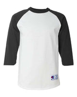 Champion T1397 Adult Raglan T-Shirt #color_WHITE/ BLACK