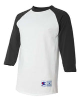 Champion T1397 Adult Raglan T-Shirt #color_WHITE/ BLACK