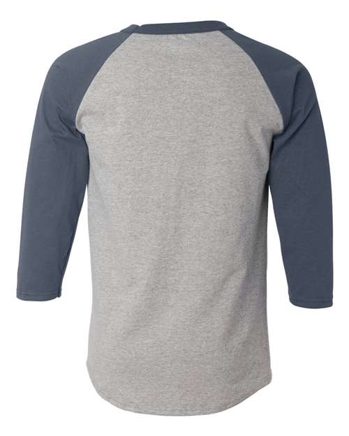 Champion T1397 Adult Raglan T-Shirt #color_OXFRD GREY/ NAVY