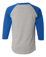 Champion T1397 Adult Raglan T-Shirt #color_OXF GRY/ TM BLUE