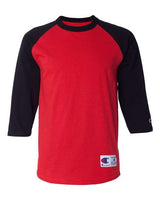 Champion T1397 Adult Raglan T-Shirt #color_SCARLET/ BLACK