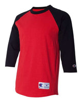 Champion T1397 Adult Raglan T-Shirt #color_SCARLET/ BLACK