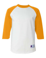 Champion T1397 Adult Raglan T-Shirt #color_WHITE/ C GOLD