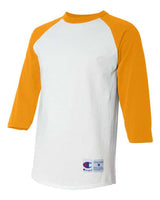 Champion T1397 Adult Raglan T-Shirt #color_WHITE/ C GOLD