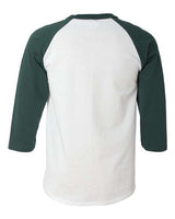 Champion T1397 Adult Raglan T-Shirt #color_WHITE/ DRK GREEN