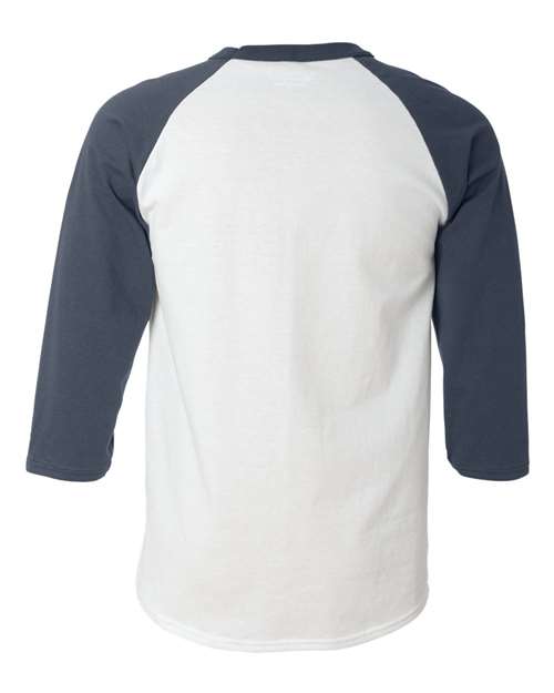 Champion T1397 Adult Raglan T-Shirt #color_WHITE/ NAVY