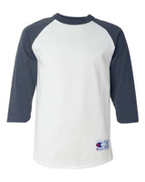 Champion T1397 Adult Raglan T-Shirt #color_WHITE/ NAVY
