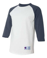 Champion T1397 Adult Raglan T-Shirt #color_WHITE/ NAVY