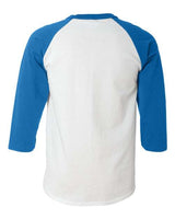 Champion T1397 Adult Raglan T-Shirt #color_WHITE/ TEAM BLUE
