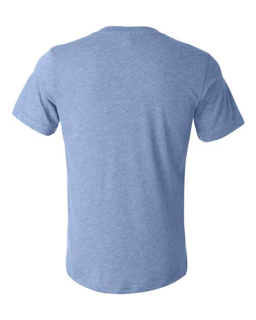 Bella + Canvas 3415C Unisex Triblend V-Neck T-Shirt #color_BLUE TRIBLEND