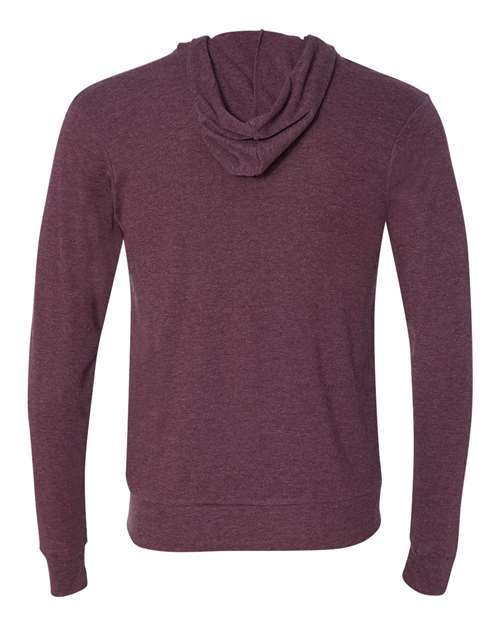 Bella + Canvas 3939 Unisex Triblend Full-Zip Lightweight Hoodie #color_MAROON TRIBLEND