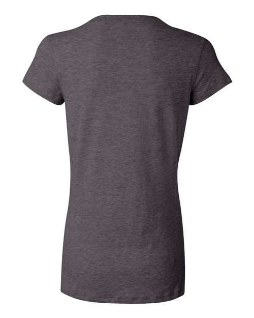 Bella + Canvas B6005 Ladies' Jersey Short-Sleeve V-Neck T-Shirt #color_DK GRY HEATHER