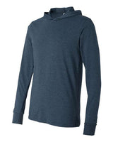 Bella + Canvas 3512 Unisex Jersey Long-Sleeve Hoodie #color_HEATHER NAVY