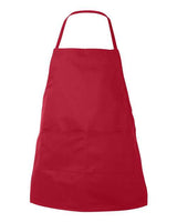 Liberty Bags 5502 Caroline AL2B Butcher Style 2-Pocket Apron #color_RED