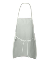 Liberty Bags LB5505 Heather NL2R Long Round Bottom Cotton Twill Apron #color_WHITE