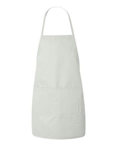 Liberty Bags LB5505 Heather NL2R Long Round Bottom Cotton Twill Apron #color_WHITE