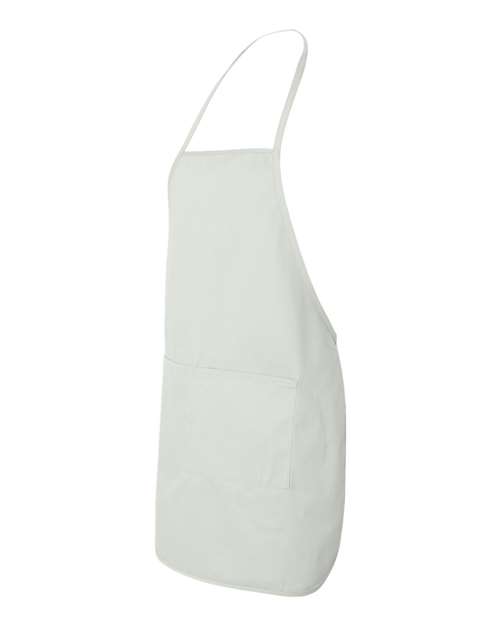 Liberty Bags LB5505 Heather NL2R Long Round Bottom Cotton Twill Apron #color_WHITE