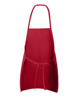 Liberty Bags LB5505 Heather NL2R Long Round Bottom Cotton Twill Apron #color_RED