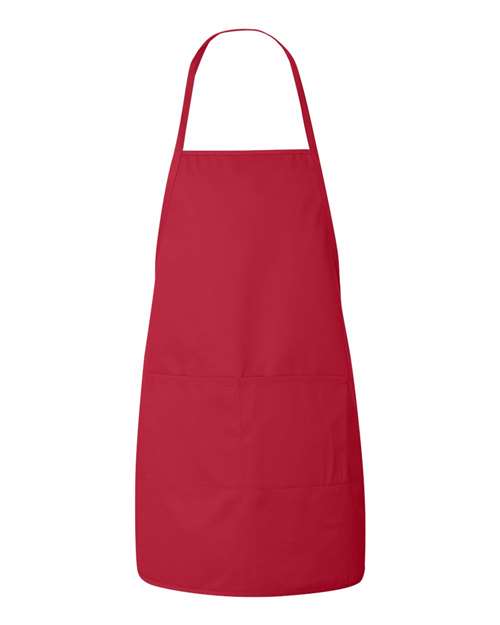 Liberty Bags LB5505 Heather NL2R Long Round Bottom Cotton Twill Apron #color_RED