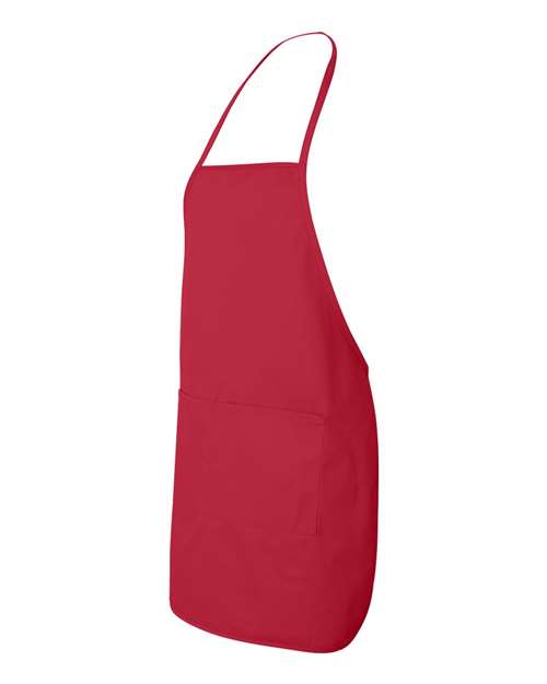 Liberty Bags LB5505 Heather NL2R Long Round Bottom Cotton Twill Apron #color_RED