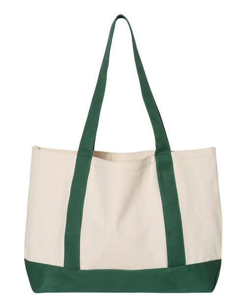 Liberty Bags 8869 Leeward Canvas Tote #color_NATURAL/ FOR GRN