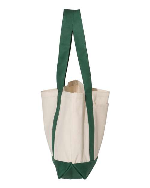 Liberty Bags 8869 Leeward Canvas Tote #color_NATURAL/ FOR GRN