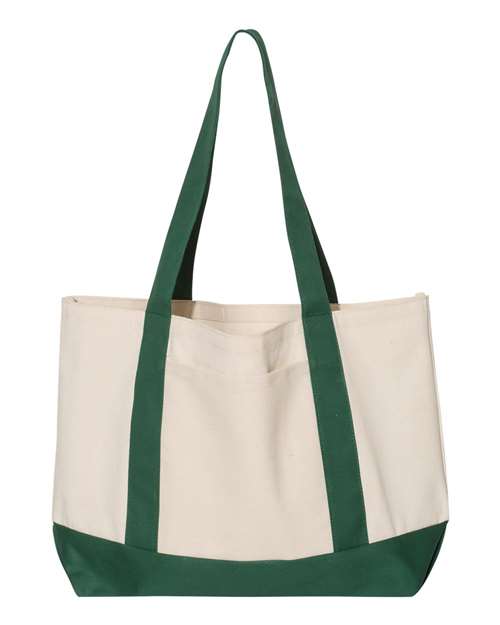 Liberty Bags 8869 Leeward Canvas Tote #color_NATURAL/ FOR GRN
