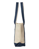 Liberty Bags 8872 Carmel Classic XL Cotton Canvas Boat Tote #color_NATURAL/ NAVY