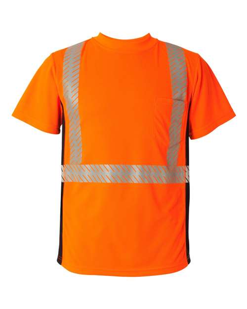 Kishigo 9114-9115 Premium Black Series Breathable Tape Class 2 T-Shirt #color_Orange