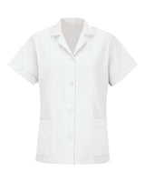 Red Kap TP23 Women's Loose Fit Short Sleeve Button Smock #color_White