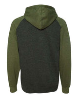 Independent Trading Co. IND40RP Raglan Hooded Sweatshirt #color_Charcoal Heather/ Army Heather